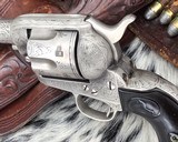 1907 Colt SAA1sr Gen., 5.5 inch, .45 Colt , D.W. Harris engraved, Silver Plated, Archives letter. - 11 of 25