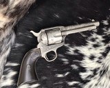 1907 Colt SAA1sr Gen., 5.5 inch, .45 Colt , D.W. Harris engraved, Silver Plated, Archives letter. - 7 of 25