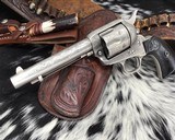 1907 Colt SAA1sr Gen., 5.5 inch, .45 Colt , D.W. Harris engraved, Silver Plated, Archives letter. - 10 of 25
