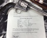 1907 Colt SAA1sr Gen., 5.5 inch, .45 Colt , D.W. Harris engraved, Silver Plated, Archives letter. - 18 of 25