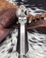 1907 Colt SAA1sr Gen., 5.5 inch, .45 Colt , D.W. Harris engraved, Silver Plated, Archives letter. - 12 of 25