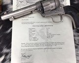1907 Colt SAA1sr Gen., 5.5 inch, .45 Colt , D.W. Harris engraved, Silver Plated, Archives letter. - 9 of 25