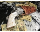 1906 Colt SAA David W. Harris ENGRAVED COLT SINGLE ACTION ARMY REVOLVER WITH CARVED MOTHER OF PEARL GRIPS - 13 of 25