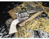 1906 Colt SAA David W. Harris ENGRAVED COLT SINGLE ACTION ARMY REVOLVER WITH CARVED MOTHER OF PEARL GRIPS - 10 of 25