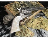 1906 Colt SAA David W. Harris ENGRAVED COLT SINGLE ACTION ARMY REVOLVER WITH CARVED MOTHER OF PEARL GRIPS - 3 of 25