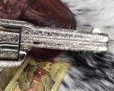 1900 Colt Bisley Frontier Six Shooter, Weldon Bledsoe Master Engraved and signed, Nickel, Ivory, factory letter. - 7 of 16
