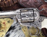 1900 Colt Bisley Frontier Six Shooter, Weldon Bledsoe Master Engraved and signed, Nickel, Ivory, factory letter. - 8 of 16