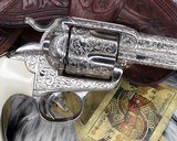 1900 Colt Bisley Frontier Six Shooter, Weldon Bledsoe Master Engraved and signed, Nickel, Ivory, factory letter. - 6 of 16