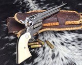 1989 Colt SAA, Nickel, 7.5 inch, .45 Colt, Boxed, Ivory Grips,NOS - 3 of 25