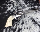 1989 Colt SAA, Nickel, 7.5 inch, .45 Colt, Boxed, Ivory Grips,NOS - 8 of 25