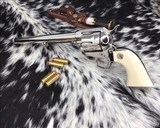 1989 Colt SAA, Nickel, 7.5 inch, .45 Colt, Boxed, Ivory Grips,NOS - 25 of 25