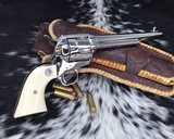1989 Colt SAA, Nickel, 7.5 inch, .45 Colt, Boxed, Ivory Grips,NOS - 11 of 25