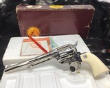 1989 Colt SAA, Nickel, 7.5 inch, .45 Colt, Boxed, Ivory Grips,NOS - 15 of 25