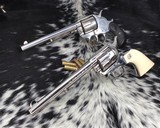 1989 Colt SAA, Nickel, 7.5 inch, .45 Colt, Boxed, Ivory Grips,NOS - 5 of 25