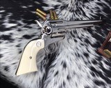 1989 Colt SAA, Nickel, 7.5 inch, .45 Colt, Boxed, Ivory Grips,NOS - 22 of 25
