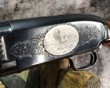 1961 Winchester Model 12, George Sherwood Engraved Panel Scenes - 1 of 25