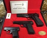 Belgium Browning Cased 3 Pistol Set, NOS, Unfired - 14 of 18