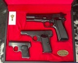 Belgium Browning Cased 3 Pistol Set, NOS, Unfired - 1 of 18