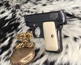 1908 Colt Pocket Hammerless pistol, .25 ACP, Made in 1921, Ivory Grips - 9 of 13