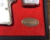 Belgium Browning Renaissance Factory Engraved 3 Pistol Cased Set, Nickel, 1960s, Trades Welcome - 14 of 23