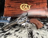 Sold pending funds-1993 Colt SAA, 3rd Gen ,4.75 inch, Nickel , .45 Colt, Unfired - 10 of 16