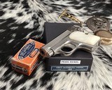 1920 Colt model 1908 Hammerless .25 acp, Nickel W/ Mother of Pearl grips, boxed - 17 of 18