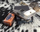 1920 Colt model 1908 Hammerless .25 acp, Nickel W/ Mother of Pearl grips, boxed - 7 of 18