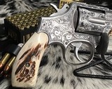 Smith & Wesson Model 65 Heavy Barrel, 3 inch, Engraved W/ Stags, .357 Magnum - 13 of 19