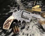 Smith & Wesson Model 65 Heavy Barrel, 3 inch, Engraved W/ Stags, .357 Magnum