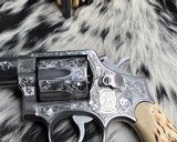 Smith & Wesson Model 65 Heavy Barrel, 3 inch, Engraved W/ Stags, .357 Magnum - 6 of 19