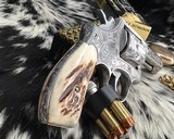 Smith & Wesson Model 65 Heavy Barrel, 3 inch, Engraved W/ Stags, .357 Magnum - 7 of 19