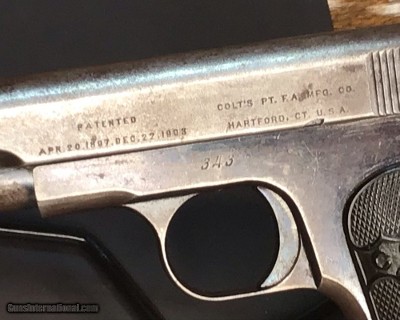 Early 1908 Colt #343, with Colt Letter and Interesting History, Trades Welcome! - Image 8 of 25