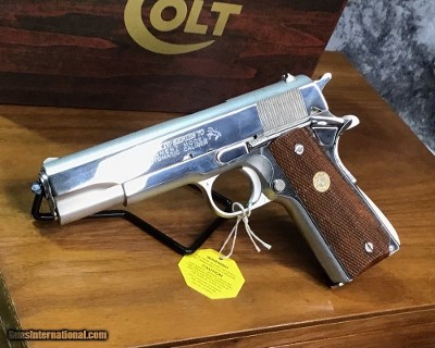 Colt Series 70 Bright Nickel 1911 with Box .45 acp, Gorgeous, Trades Welcome!