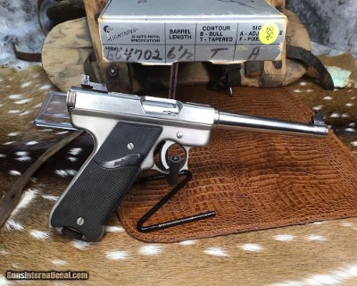 AMT LIGHTNING, 6 inch,Stainless Steel .22 Semi-Auto, Like New In Box, 2 mags, NOS, Trades Welcome!