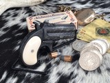 Engraved Remington Model 95 Type III Derringer, .41 Rimfire caliber, O/U Barrels, Ivory Gips - 2 of 4