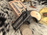 Engraved Remington Model 95 Type III Derringer, .41 Rimfire caliber, O/U Barrels, Ivory Gips - 3 of 4