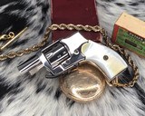 Kolb Baby Model 1924 Hammerless Revolver with Original Box, Nickel & Pearl - 15 of 15