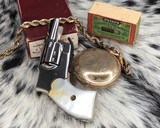 Kolb Baby Model 1924 Hammerless Revolver with Original Box, Nickel & Pearl - 7 of 15