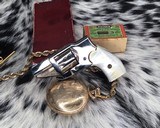 Kolb Baby Model 1924 Hammerless Revolver with Original Box, Nickel & Pearl - 13 of 15