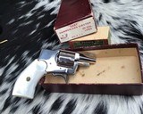 Kolb Baby Model 1924 Hammerless Revolver with Original Box, Nickel & Pearl - 9 of 15
