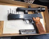 1981 Smith & Wesson model 41, .22 LR Target Pistol, Scoped W/ Box, 2 mags - 1 of 21