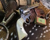 1902 COLT SAA .22LR, 5.5 inch, Nickel, Pearls, Christy’s Conversion, Trades Welcome! - 5 of 25