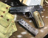 1921 Colt 1903 Hammerless , Engraved, Rams Horn Grips,.32 ACP, Boxed - 5 of 19