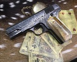 1921 Colt 1903 Hammerless , Engraved, Rams Horn Grips,.32 ACP, Boxed - 17 of 19