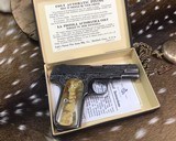 1921 Colt 1903 Hammerless , Engraved, Rams Horn Grips,.32 ACP, Boxed - 1 of 19