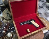1918 Mfg. Colt 1911, Hand Engraved, Ivory Grips, .45 acp. Presentation Case - 2 of 25