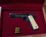 1918 Mfg. Colt 1911, Hand Engraved, Ivory Grips, .45 acp. Presentation Case - 24 of 25
