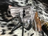Hand Engraved Smith & Wesson model 66-1 Stainless Combat Magnum, Boxed - 11 of 25