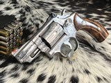 hand engraved smith & wesson model 66 1 stainless combat magnum, boxed