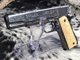 1947 Colt 1911, Hand Engraved, Ivory Grips, Cased, Gorgeous, Colt Factory Letter - 17 of 24